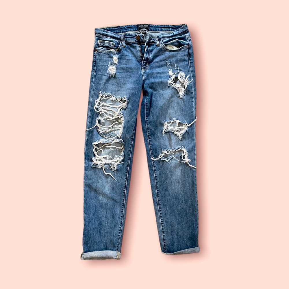 Judy Blue Distressed Boyfriend Jeans